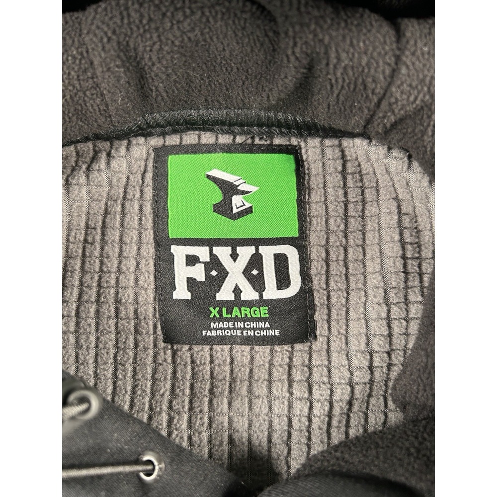 FXD Mens WF1 Bonded Membrane Fleece Hoodie Jumper XL Long Sleeve Workwear Black - Picture 4 of 9